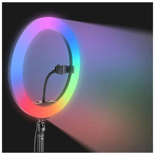 Lampa pierścieniowa Aptel LED RGB + Tripod + Pilot 210cm ZD67D