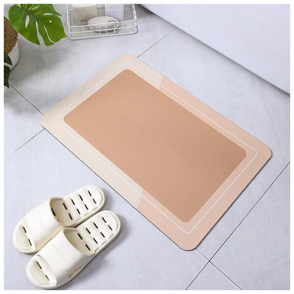 Aptel Prostokątny DYWANIK Łazienkowy Antypoślizgowy 60x40cm brązowy AG947A