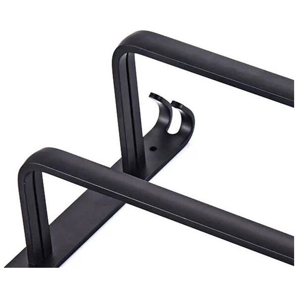 Aptel Stalowy WIESZAK na Ręczniki Łazienkowy w stylu Loft 60x11cm czarny mat AG988