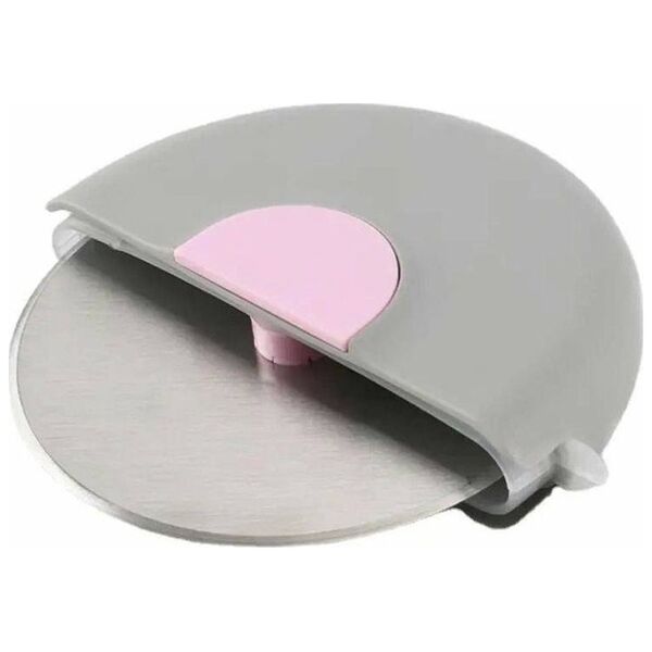 Aptel Okrągły NÓŻ do Pizzy Krojenie Pizzy na slajsy 8,5cm szaro-różowy AG680B