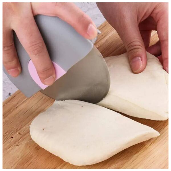 Aptel Okrągły NÓŻ do Pizzy Krojenie Pizzy na slajsy 8,5cm szaro-różowy AG680B