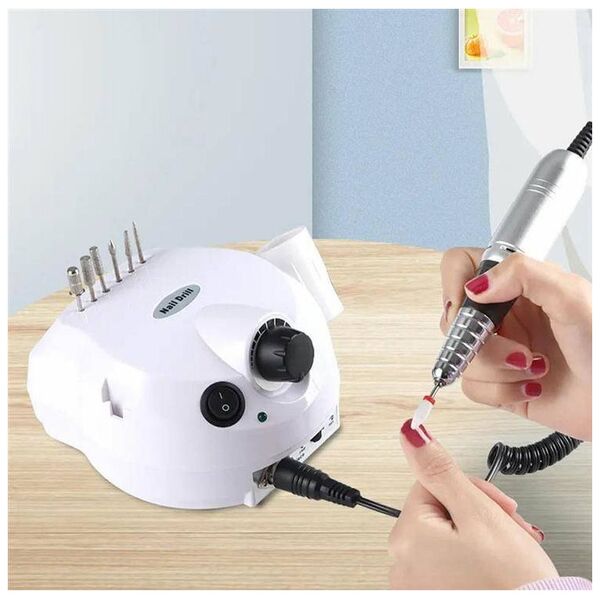 Aptel Elektryczna Frezarka do Paznokci 65W + Frezy + Kapturki (DA4)