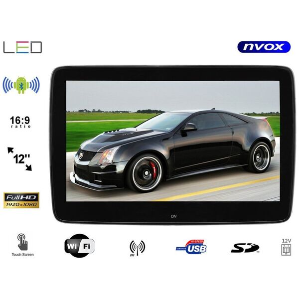 Nvox Monitor samochodowy zagłówkowy dedykowany do mercedes benz 12cali led full hd z systemem android oraz usb sd fm bt wifi 12v