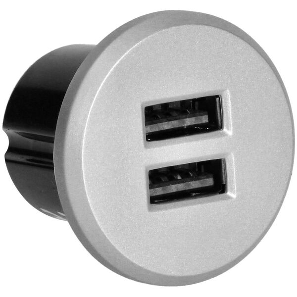 Orno Ładowarka 2XUSB 3,4A, wpuszczana w blat, srebrna
