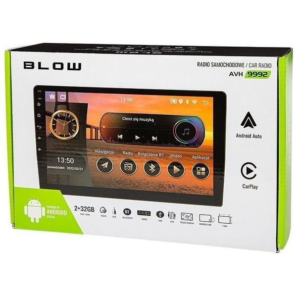 Radio samochodowe Blow Radio smochodowe AVH-9992 2DIN 9 cali Android/WiFi/GPS/CARPLAY