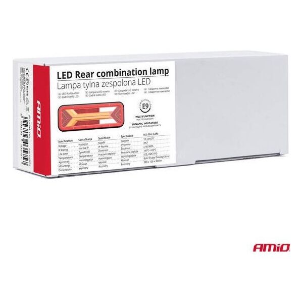 AMiO Lampa tylna zespolona LED RCL-09-L dynamiczna lewa AMIO-03575