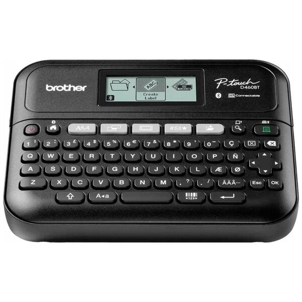 Drukarka etykiet Brother Brother P-Touch PT-D460BTVP - Beschriftungsgerat - s/w - Thermotransfer - 18 mm Breite - 180 dpi - bis zu 30 mm/Sek. - USB, Bluetooth 5.0 - Cutter - 5-zeiliger Druck, Spiegelschrift, Vertikaler Druck, Mehrfachausdruck - Schwarz