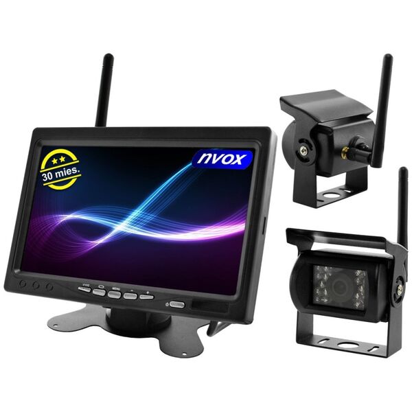 Nvox Zestaw monitor samochodowy lcd 7cali 12v 24v oraz 2 kamery bezprzewodowe