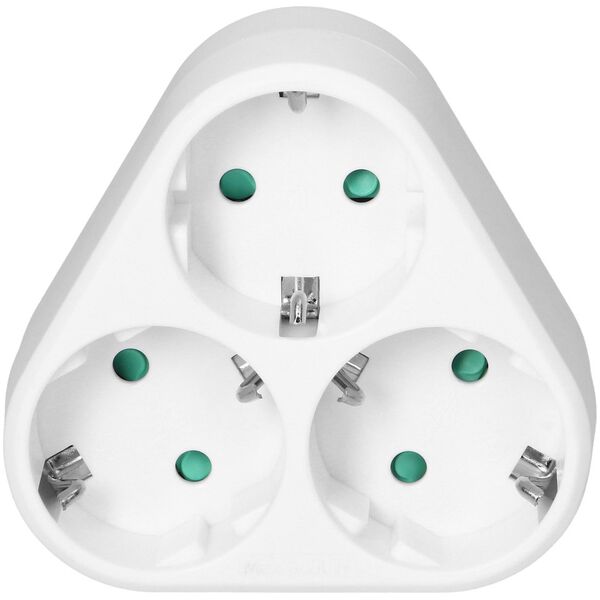 Orno Rozgałęźnik trójkątny 3x2P+Z (Schuko), biały