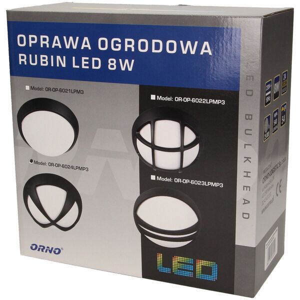 Kinkiet Orno Oprawa ogrodowa RUBIN LED 8W, krzyżyk