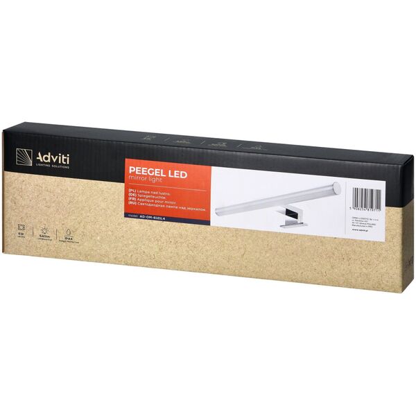 Orno PEEGEL LED 6W, lampa nad lustro, 540lm, 4000K, dł.40 cm, tworzywo sztuczne+akryl