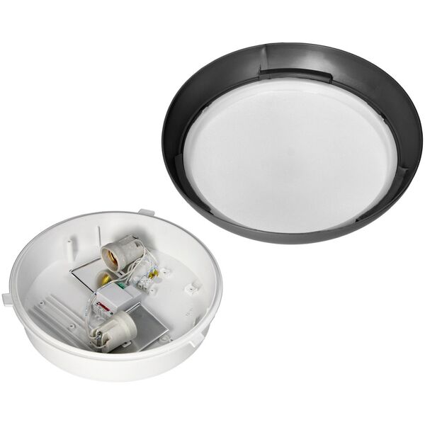 Orno KOKO oprawa 2xE27 z mikrofalowym czujnikiem ruchu, 2x40W, czarna-polipropylen, klosz matowy-poliwęglan, IP44, IK10