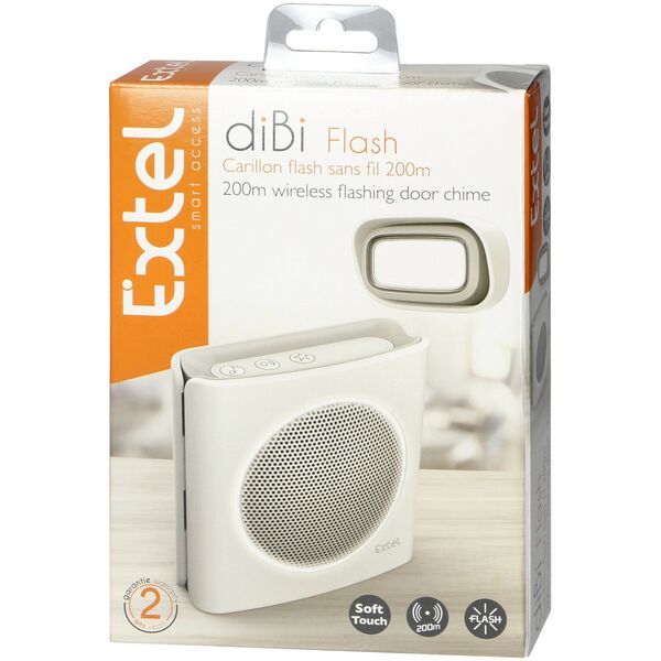 Orno Dzwonek bezprzewodowy, bateryjny EXTEL diBi Flash Soft, biały