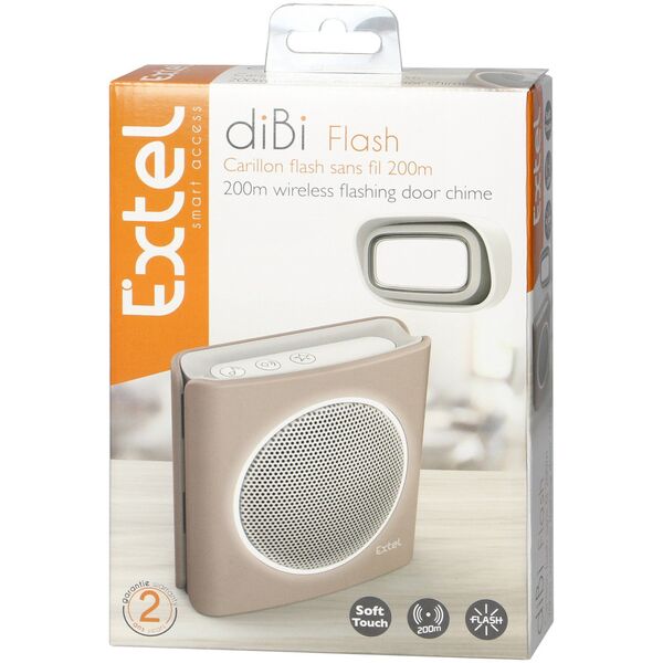 Orno Dzwonek bezprzewodowy, bateryjny EXTEL diBi Flash Soft, brązowy