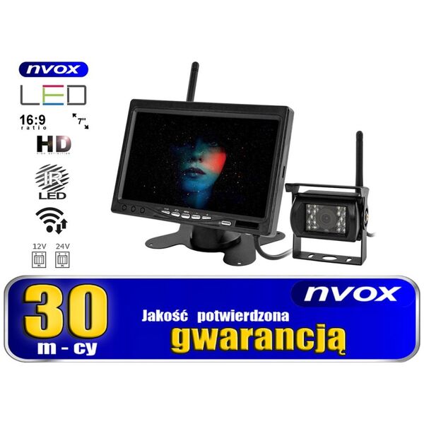 Nvox Monitor samochodowy lcd 7cali 12/24v oraz kamera noktowizyjna