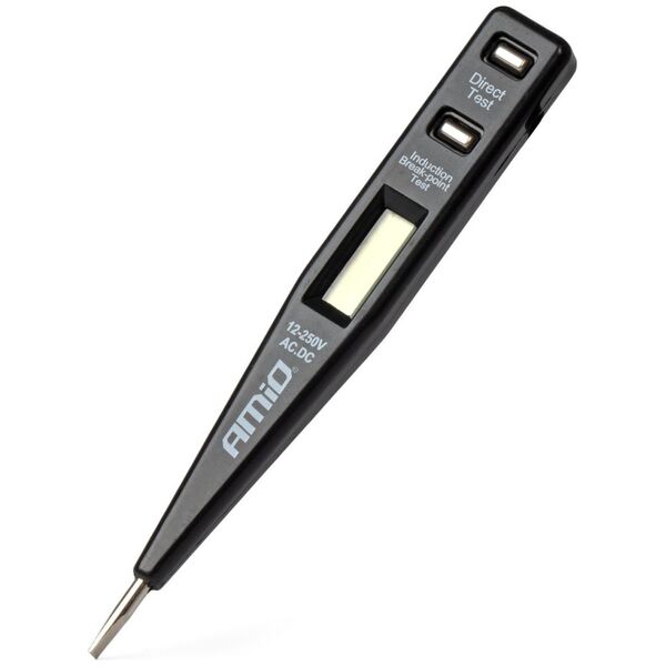 AMiO Tester próbnik napięcia 12-250v z wyświetlaczem lcd amio-03122
