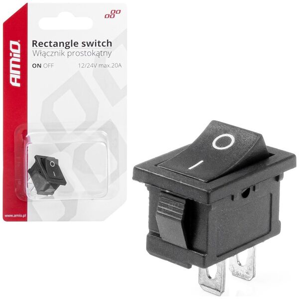 AMiO Włącznik przełącznik prostokątny on off 12v 24v amio-03082