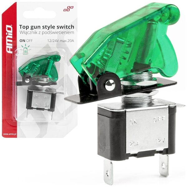 AMiO Włącznik przełącznik podświetlany top gun amio-03093