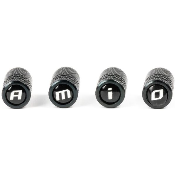 AMiO Aluminiowe nakrętki na wentyle kapturki czarne amio-03277