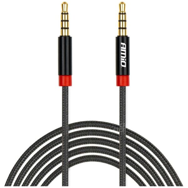 AMiO Kabel aux mini jack 3,5mm oplot 200cm amio-03270
