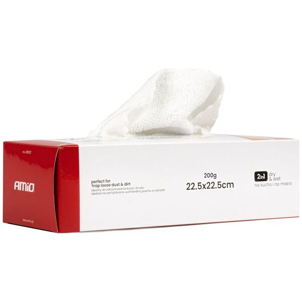 AMiO Chusteczki ściereczki z mikrofibry pudełko zestaw 12 szt. 22,5x22,5 cm 200g amio-03972