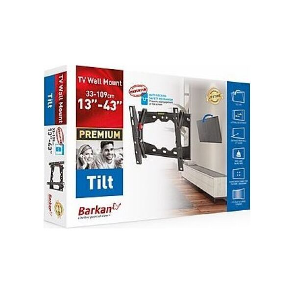 Barkan BARKAN E210+.B 13"-43" TV, pakreipiamas, sieninis, juodas 13432207 7290004574857