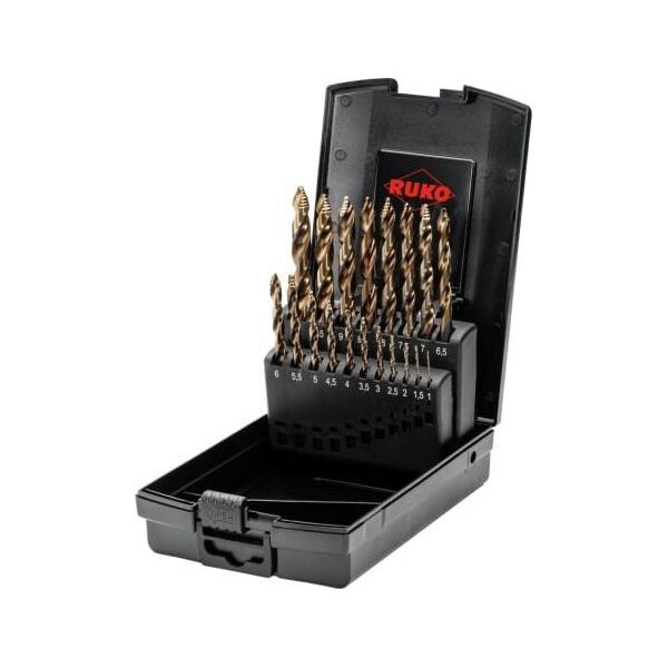Drill Sourcing Σετ τρυπανιών 19 τεμαχίων RUKO HSS-CO Ultimatecut Flowstep 13494851 4007140386540
