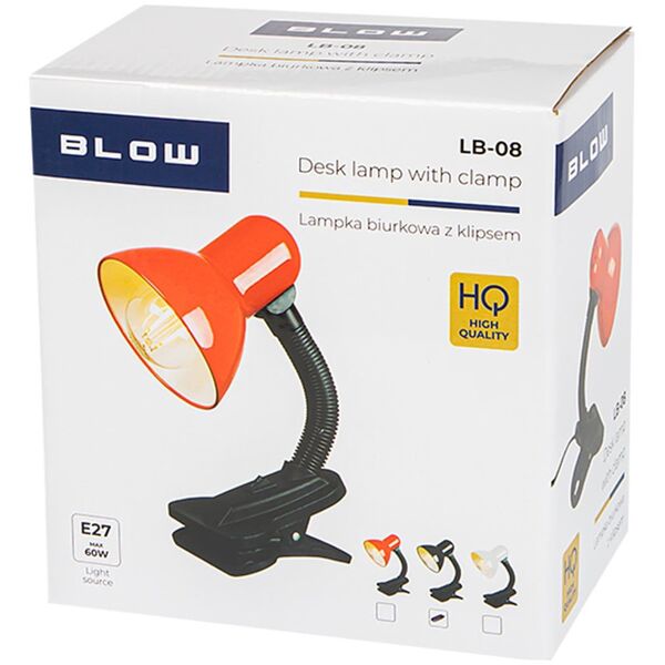 Lampka biurkowa Blow 44-155# Lampka biurkowa lb-08 z klipsem czarna