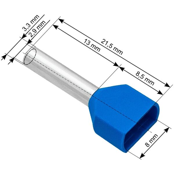 Blow 43-090# Konektor izol.tulejka 2x2,5/13 niebieski