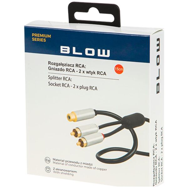 Kabel Blow 91-231# Rozg.rca: gn-2 wt metal z przew. 15cm