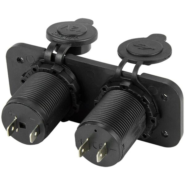 Blow Gn.zapalniczki sam. z klapką+2x gn.USB (1PH)