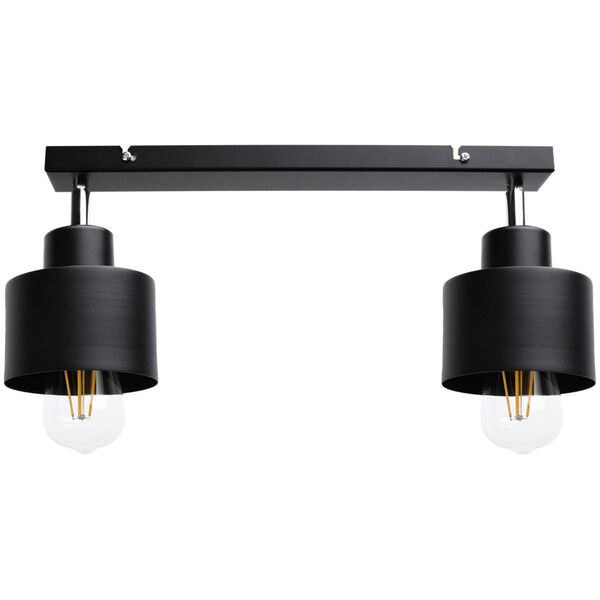 Lampa sufitowa Orno LISA oprawa ścienno-sufitowa, moc max. 2x60W, E27, czarna, listwa