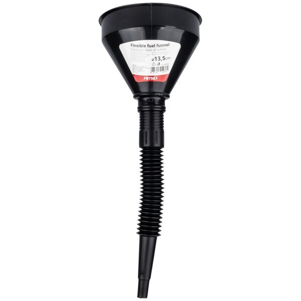 AMiO Lejek elastyczny czarny uniwersalny z sitkiem do paliwa cieczy wody 13,5 cm amio-04036