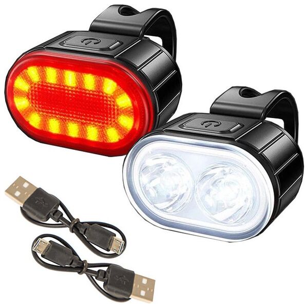 Blow Zestaw akumulatorowa lampka rowerowa LED na przód i tył USB BL-01 komplet