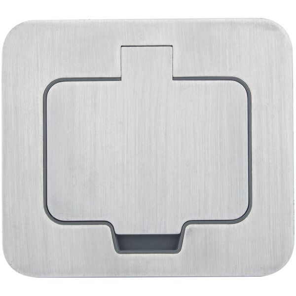Orno Hermetyczne gniazdo elektryczne kwadratowe, IP55, szczotkowane aluminium