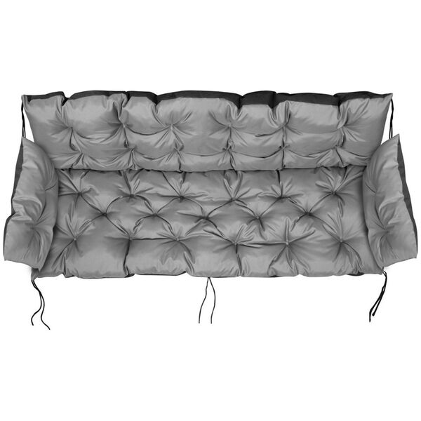 AIO FACTORY Zestaw ogrodowy szary 100x60x50cm + 2 poduszki 42x42 cm