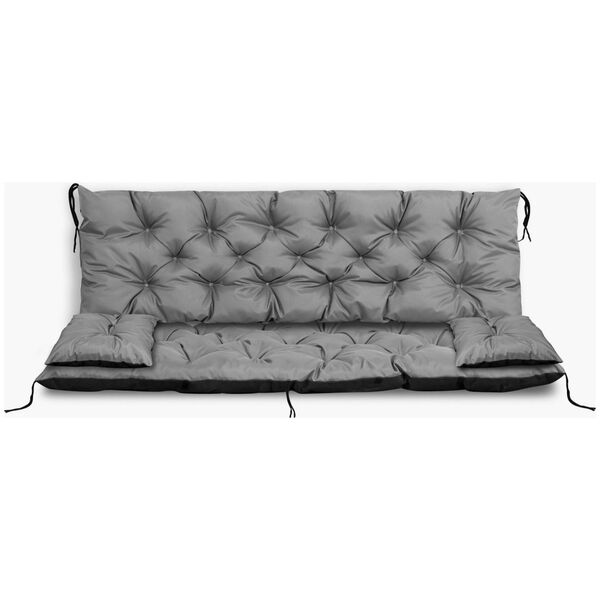 AIO FACTORY Zestaw ogrodowy szary 150x60x50cm + 2 poduszki 42x42 cm