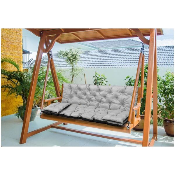 AIO FACTORY ZESTAW OGRODOWY 100x60x50CM + 2 PODUSZKI 42X42 CM JASNOSZARY