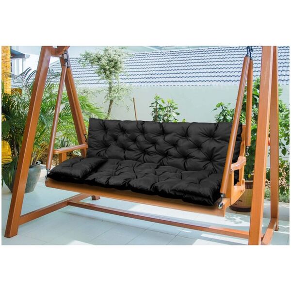 AIO FACTORY ZESTAW OGRODOWY 150x60x50CM + 2 PODUSZKI 42X42 CM CZARNY