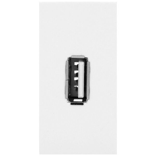 Orno NOEN USB data, gniazdo modułowe 22,5x45mm USB data 2.0, piny, białe