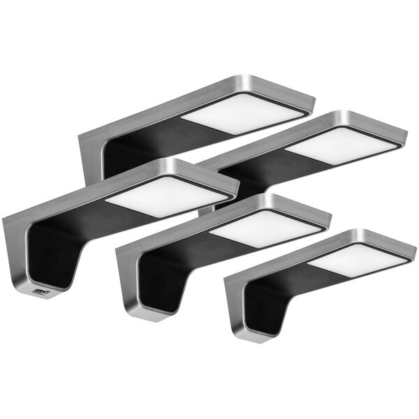 Orno NELA zestaw 5 lamp podszafkowych LED, 4x2W+7,5W, 4000K, z USB, czarny