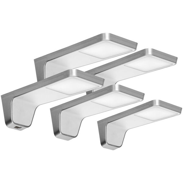 Orno NELA zestaw 5 lamp podszafkowych LED, 4x2W+7,5W, 4000K, z USB, biały