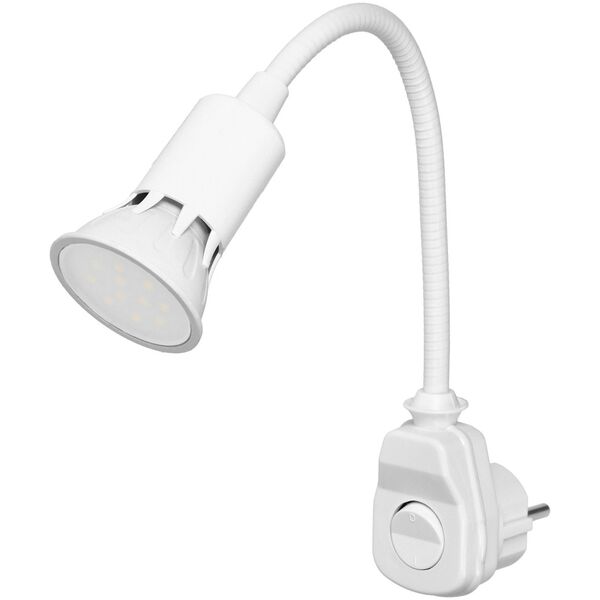 Lampka wtykowa do gniazdka Orno Lampka wtyczkowa z żarówką LED, biała