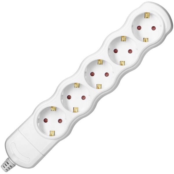 Orno Rozgałęźnik 5x2P+Z Schuko, biały