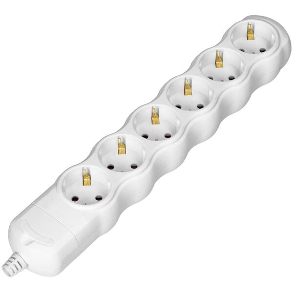 Orno Rozgałęźnik 6x2P+Z Schuko, biały