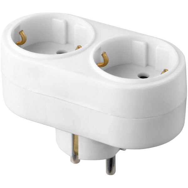 Orno Rozgałęźnik owalny 2x 2P+Z Schuko, biały