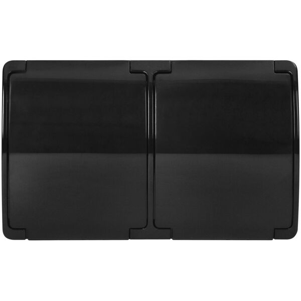 Orno Gniazdo podwójne 2x2P+Z Schuko AQUATIC, IP44, czarne