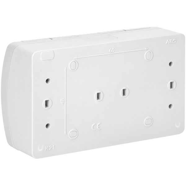 Orno Gniazdo podwójne 2x2P+Z AQUATIC, IP44, białe
