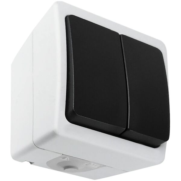 Orno Łącznik Dwubiegunowy AQUATIC MINI IP 54 Biało-Czarny, 10 sztuk