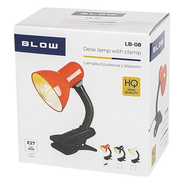 Lampka biurkowa Blow 44-148# Lampka biurkowa lb-08 z klipsem czerwona